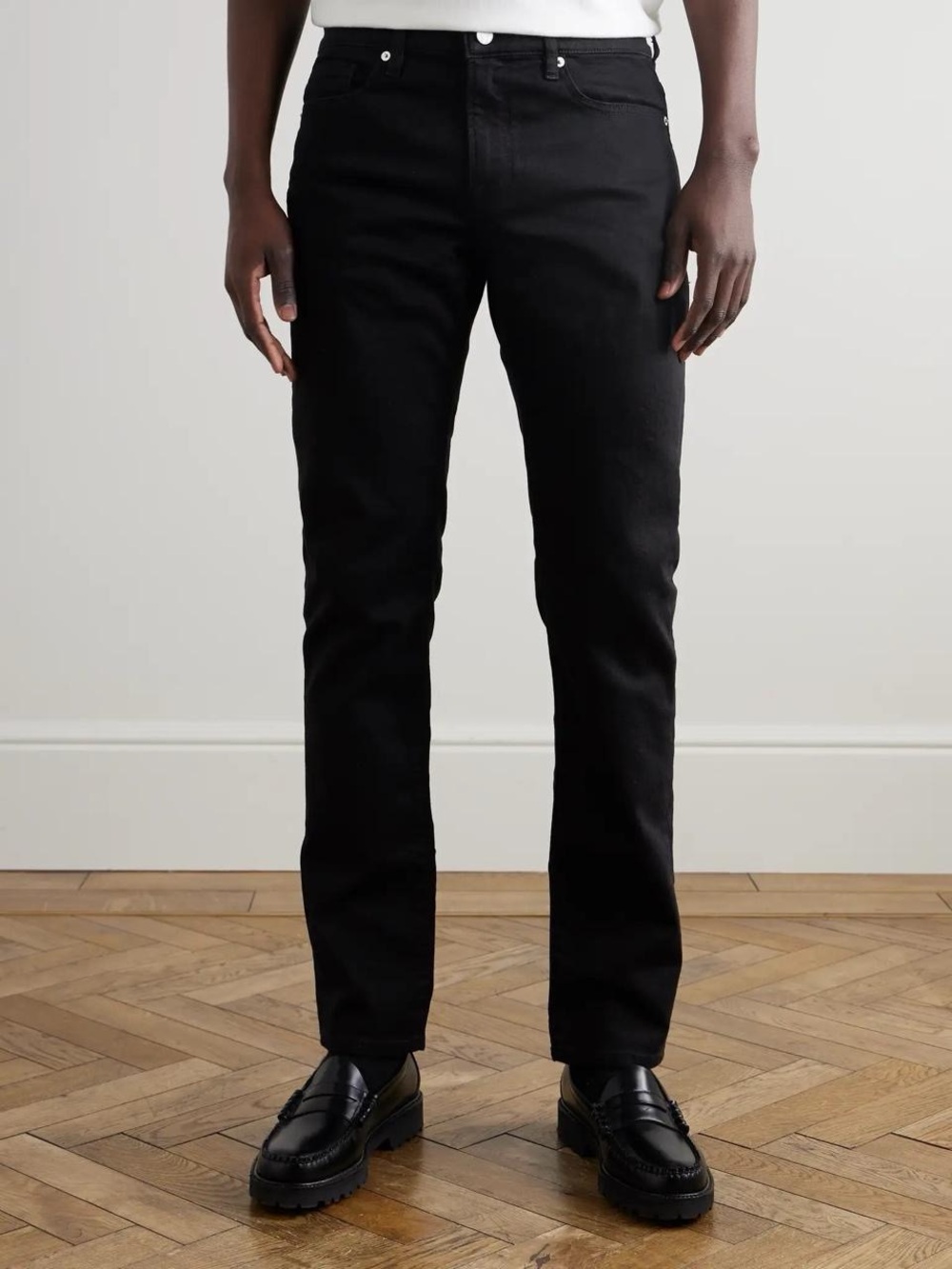 Frame Denim Men's Slim Straight Jeans corduroy in Black